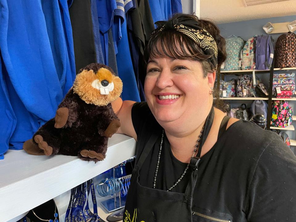 Owner Christina Matias-Arroyo does more than style hair at Salon Matias. These days, it’s a full-size boutique complete with her favorite stuffed toy … a beaver. She supports Karns schools any way she can.