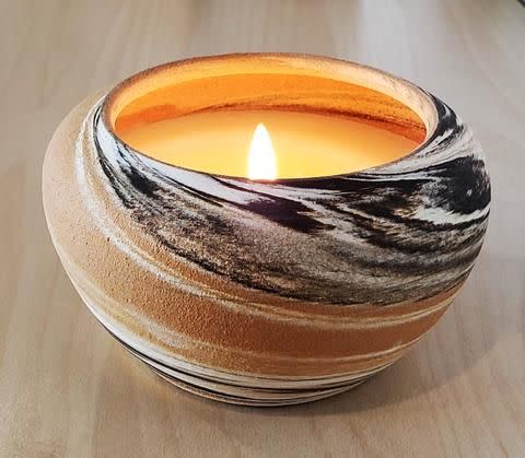 11) Multi-Color Ceramic Candle