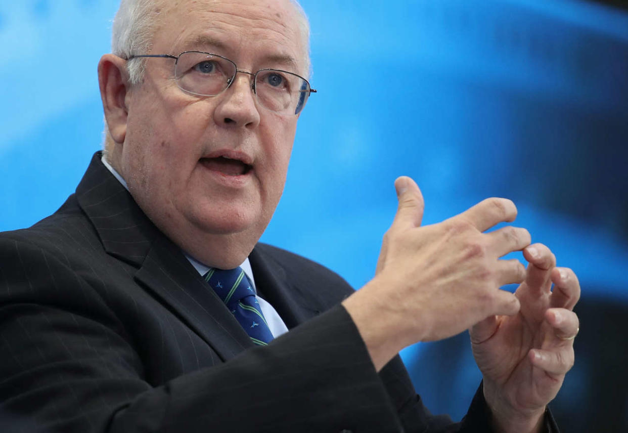 WASHINGTON, DC - SEPTEMBER 18: Former Independent Counsel Ken Starr answers questions during a discussion held at the American Enterprise Institute September 18, 2018 in Washington, DC. Starr spoke on the topic of 