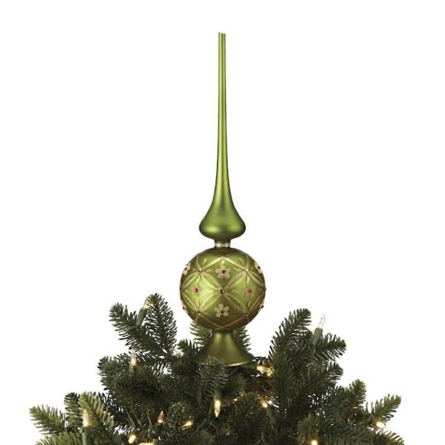 The Midori Minty Sage Green Gold & Silver Christmas Tree Topper