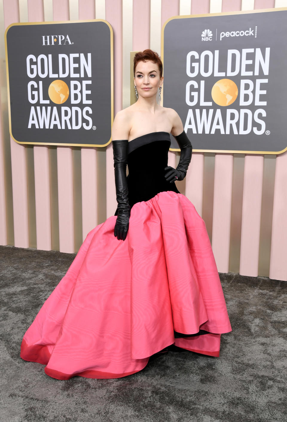 BEVERLY HILLS, CALIFORNIA - JANUARY 10: Britt Lower attends the 80th Annual Golden Globe Awards at The Beverly Hilton on January 10, 2023 in Beverly Hills, California. (Photo by Jon Kopaloff/Getty Images)