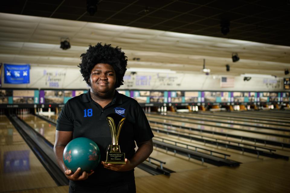 Dykashie Harris, a sophomore at Westover High School, is the state bowling champ.