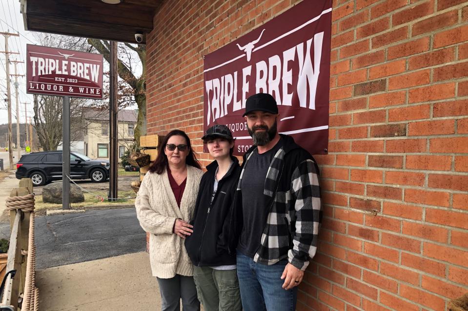 The Brewster family is looking forward to Saturday's opening of Triple Brew Liquor and Wine in the Village of Canaseraga, at 37 Main St. Edna Brewster and Shawn Brewster, with their daughter Secquoia, are long-time Canaseraga residents.