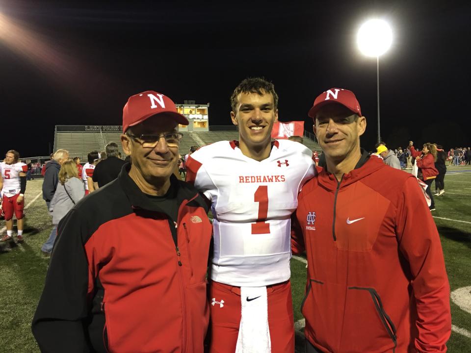 John, Payton and Jeff Thorne after one of Payton's high school football games.