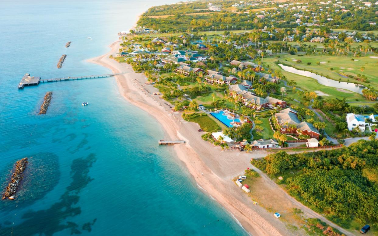 On arrival, British actors quarantined for two weeks at the Four Seasons on Nevis