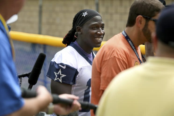 Lucky Whitehead was cut by the Cowboys on Monday after a warrant was issued for his arrest. Tuesday, that warrant was rescinded over a case of mistaken identity. (AP)