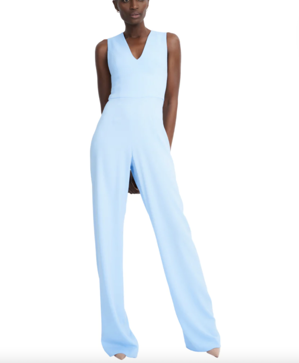 <p>lawsofmotion.com</p><p><strong>$385.00</strong></p><p><a href="https://lawsofmotion.com/products/the-icon-jumpsuit?var=Black" rel="nofollow noopener" target="_blank" data-ylk="slk:Shop Now;elm:context_link;itc:0;sec:content-canvas" class="link ">Shop Now</a></p><p>What makes this particular jumpsuit stand out is the wide-cut pant legs' extra-long hems. The resulting silhouette is so elongating, and also provides the perfect excuse to wear those extremely high heels you've been dying to take out for a spin. If baby blue isn't your thing, choose from the equally showstopping cobalt or orange-y red colorways, or opt for classic black. </p>