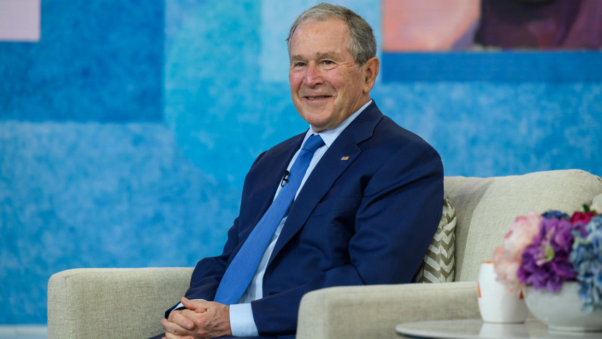 George W. Bush attends a Naturalization Ceremony on Tuesday, April 20, 2021. (Nathan Congleton/NBC/NBCU Photo Bank via Getty Images)