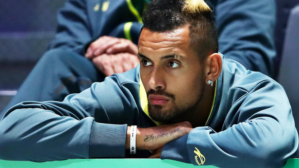 Nick Kyrgios, pictured, missed Australia's Davis Cup loss due to injury.