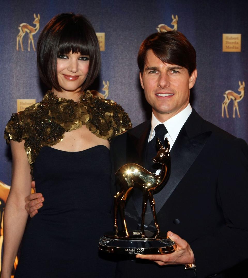 <p>Actor Tom Cruise has been married <a href="https://www.today.com/news/all-three-tom-cruises-marriages-ended-when-wife-was-33-854392" rel="nofollow noopener" target="_blank" data-ylk="slk:three times;elm:context_link;itc:0;sec:content-canvas" class="link ">three times</a>. His first wife was actress Mimi Rogers, from 1987 to 1990. He then married actress <a href="https://www.womenshealthmag.com/beauty/a32347678/nicole-kidman-skincare-tips/" rel="nofollow noopener" target="_blank" data-ylk="slk:Nicole Kidman;elm:context_link;itc:0;sec:content-canvas" class="link ">Nicole Kidman</a> later in 1990, and they separated in 2001. He married actress <a href="https://www.womenshealthmag.com/life/a33595149/katie-holmes-kamala-harris-joe-biden/" rel="nofollow noopener" target="_blank" data-ylk="slk:Katie Holmes;elm:context_link;itc:0;sec:content-canvas" class="link ">Katie Holmes</a> in 2006, and they divorced in 2012.<br></p>