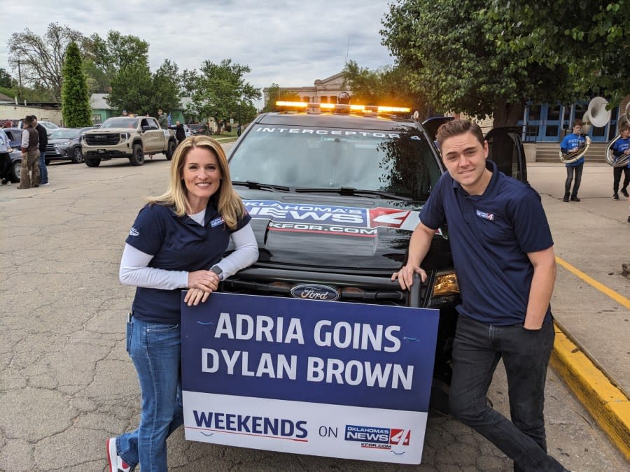 Adria Goins and Dylan Brown with Interceptor 4 at 89er Celebration Parade