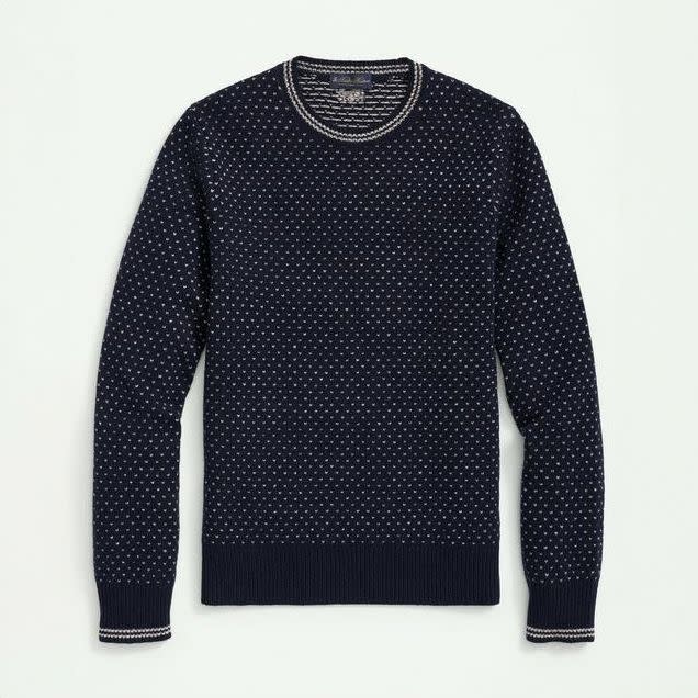 <p><a href="https://go.redirectingat.com?id=74968X1596630&url=https%3A%2F%2Fwww.brooksbrothers.com%2Fmerino-wool-crewneck-dot-jacquard-1818-sweater%2FMS01249.html&sref=https%3A%2F%2Fwww.townandcountrymag.com%2Fstyle%2Ffashion-trends%2Fg61948095%2Fbest-labor-day-sales-editors-picks-2024%2F" rel="nofollow noopener" target="_blank" data-ylk="slk:Shop Now;elm:context_link;itc:0;sec:content-canvas" class="link rapid-noclick-resp">Shop Now</a></p><p>Merino Wool Crewneck Dot Jacquard 1818 Sweater</p><p>brooksbrothers.com</p><p>$89.99</p>