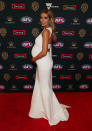 <p>Jimmy Bartel’s wife Nadia arrived in a stunning white J’Aton gown.<br>Photo: AAP </p>