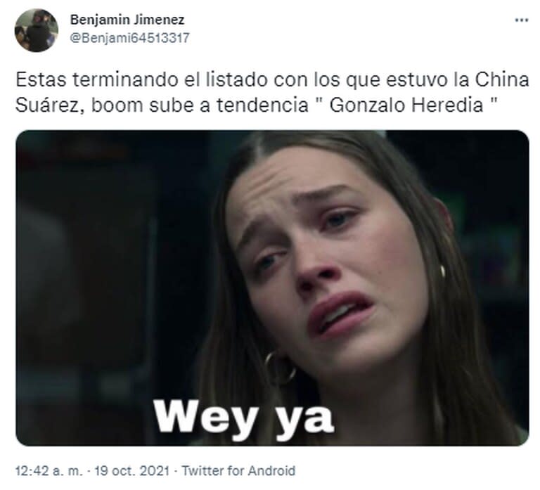 Gonzalo Heredia se volvió tendencia en Twitter por su presunto romance con la China Suárez