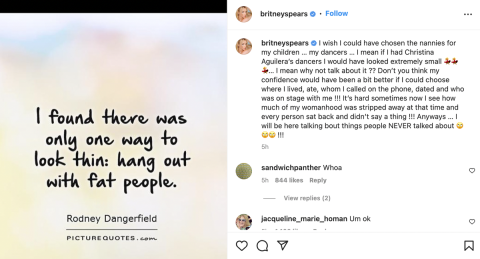 Britney Spears Instagram post (Britney Spears/Instagram)