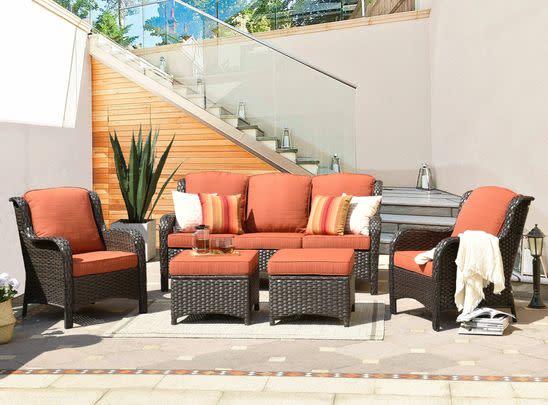 Kelly Clarkson Home Amanda rattan seating group with cushions (20% off)