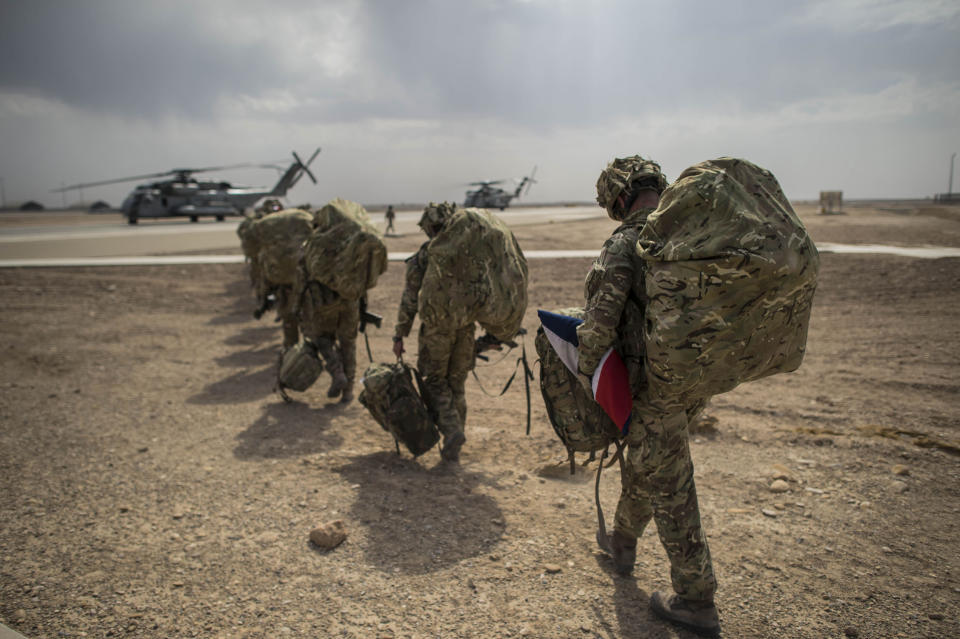 British troops leaving Camp Bastion in Helmand Province, Afghanistan, in 2014 (Picture: PA)