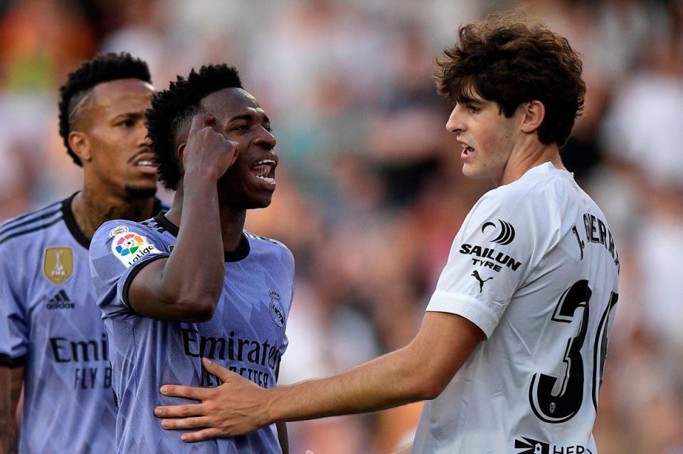 Vinicius Jr alerted the referee to racist abuse coming from the stands (REUTERS)