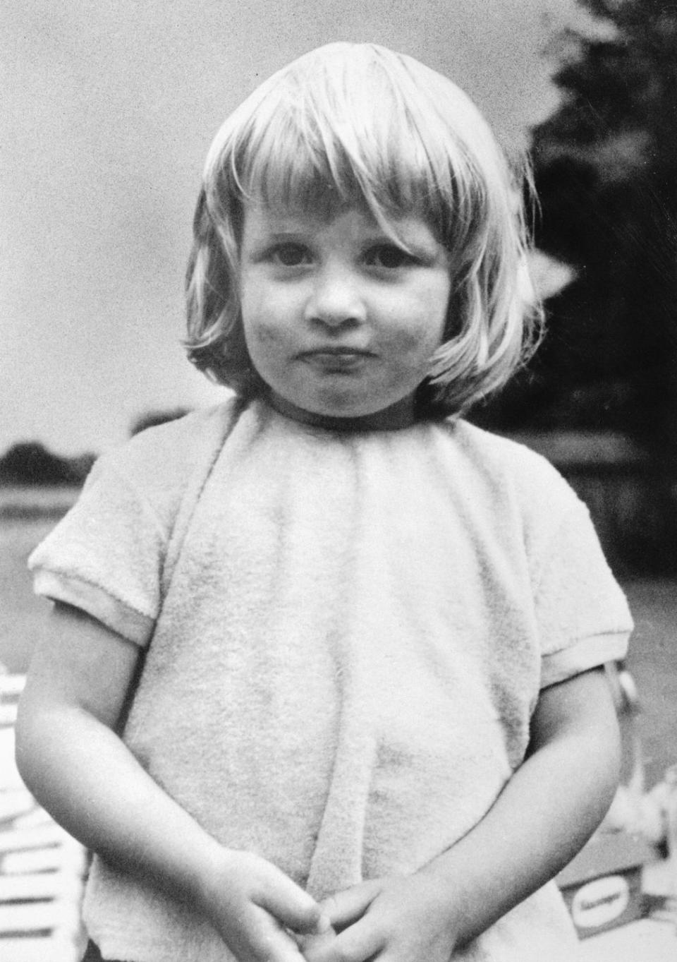 <p>Diana at three years old. "She was quite a lovable child," au pair Inge Crane told <a href="http://www.cnn.com/2007/WORLD/europe/08/15/diana.childhood/" rel="nofollow noopener" target="_blank" data-ylk="slk:CNN;elm:context_link;itc:0;sec:content-canvas" class="link ">CNN</a>. "She was very, very cuddly." </p>