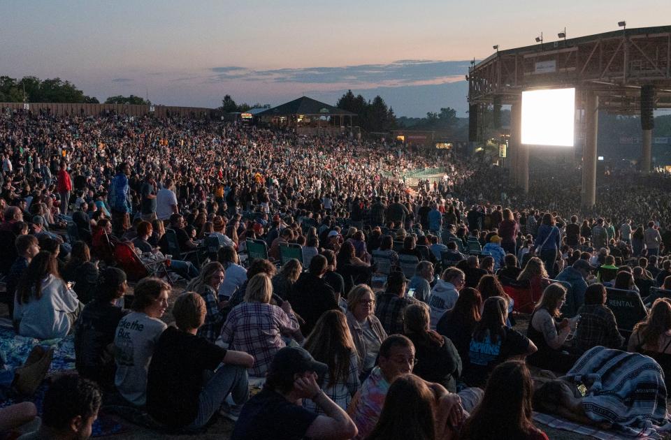The crowd at Ruoff Music Center in Noblesville watches Interpol play Saturday, Sept. 9, 2023.