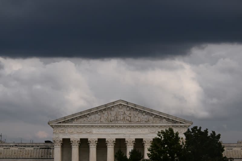 FILE PHOTO: Clouds form over the U.S. Supreme Court in Washington