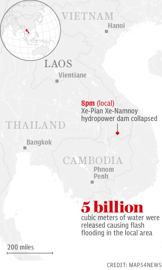 Xe-Pian Xe-Namnoy hydropower dam collapse, Laos