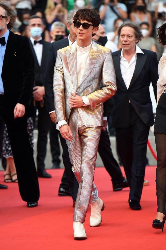 Timothée Chalamet Is Here to Break Our Hearts in a Metallic Suit