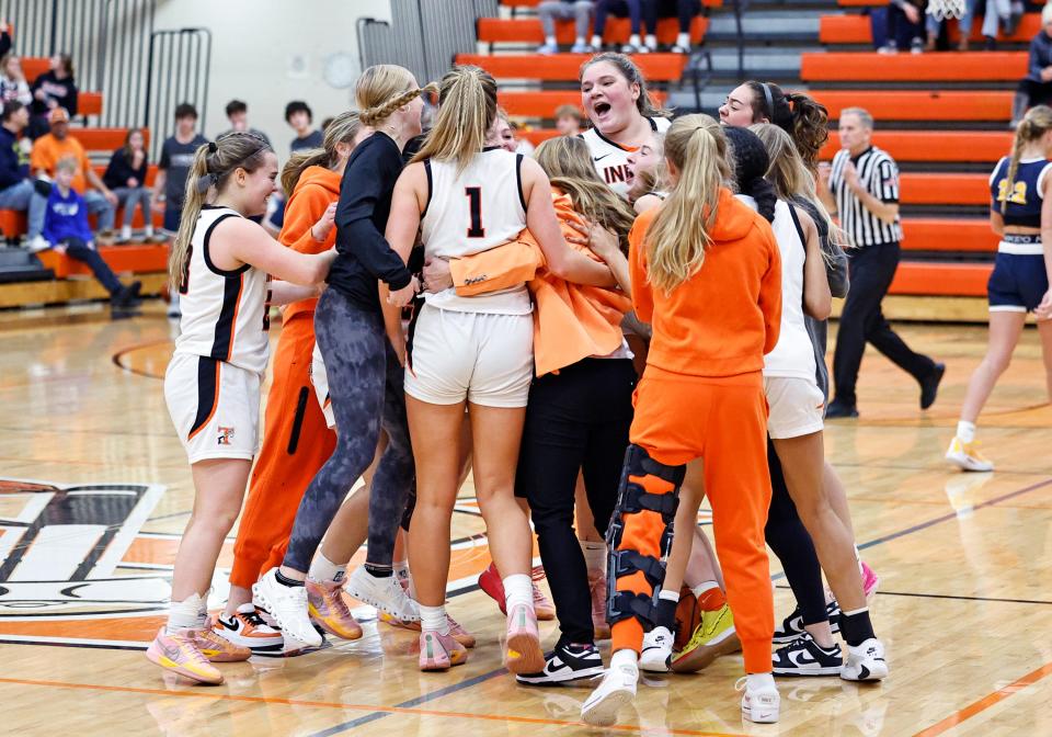 Tecumseh celebrates after beating Chelsea at home on Tuesday.