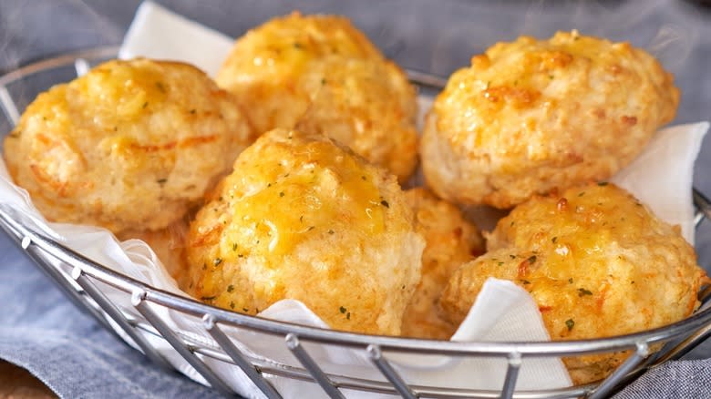 A basket of Red Lobster's Cheddar Bay Biscuits