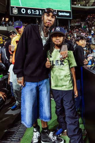 <p>LAFC photos</p> Following their trip to Disneyland, Tyga and King watched the LAFC lose to Inter Miami during Sunday's soccer match in L.A.