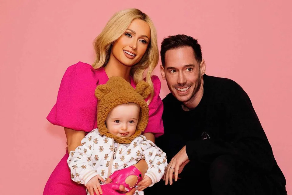 Paris Hilton shared a family portrait with husband Carter Reum and son ...