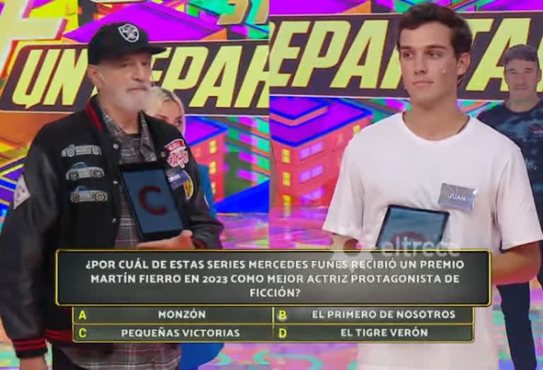 El participante llegó a la final pero no logró ganar los millones (Foto: captura de TV / eltrece)