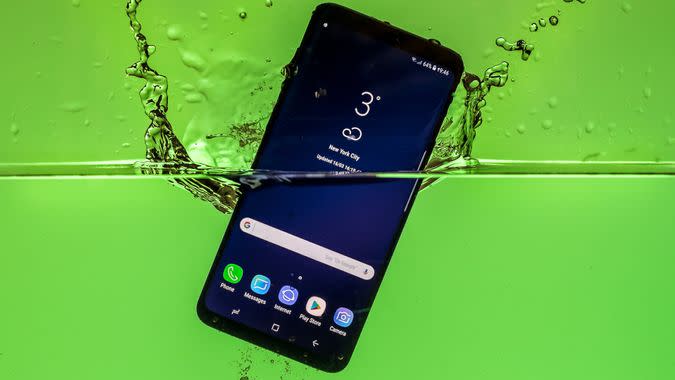 Samsung Phone being dropped into water