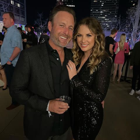 <p>Chris Harrison Instagram</p> Chris Harrison and Lauren Zima shortly after their engagement.