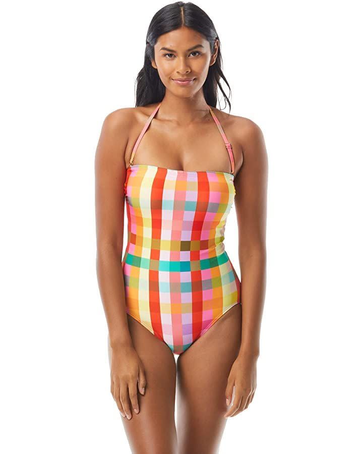 Garden Plaid Classic Bandeau One-Piece