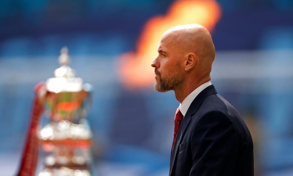 <span>Erik ten Hag led <a class="link " href="https://sports.yahoo.com/soccer/teams/man-utd/" data-i13n="sec:content-canvas;subsec:anchor_text;elm:context_link" data-ylk="slk:Manchester United;sec:content-canvas;subsec:anchor_text;elm:context_link;itc:0">Manchester United</a> to FA Cup Final success over local rivals <a class="link " href="https://sports.yahoo.com/soccer/teams/man-city/" data-i13n="sec:content-canvas;subsec:anchor_text;elm:context_link" data-ylk="slk:Manchester City;sec:content-canvas;subsec:anchor_text;elm:context_link;itc:0">Manchester City</a> in May.</span><span>Photograph: Tom Jenkins/The Guardian</span>