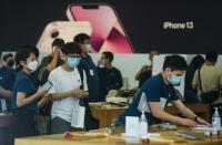 Un Apple store à Hangzhou, en Chine, le 24 septembre 2021 (AFP/STR)
