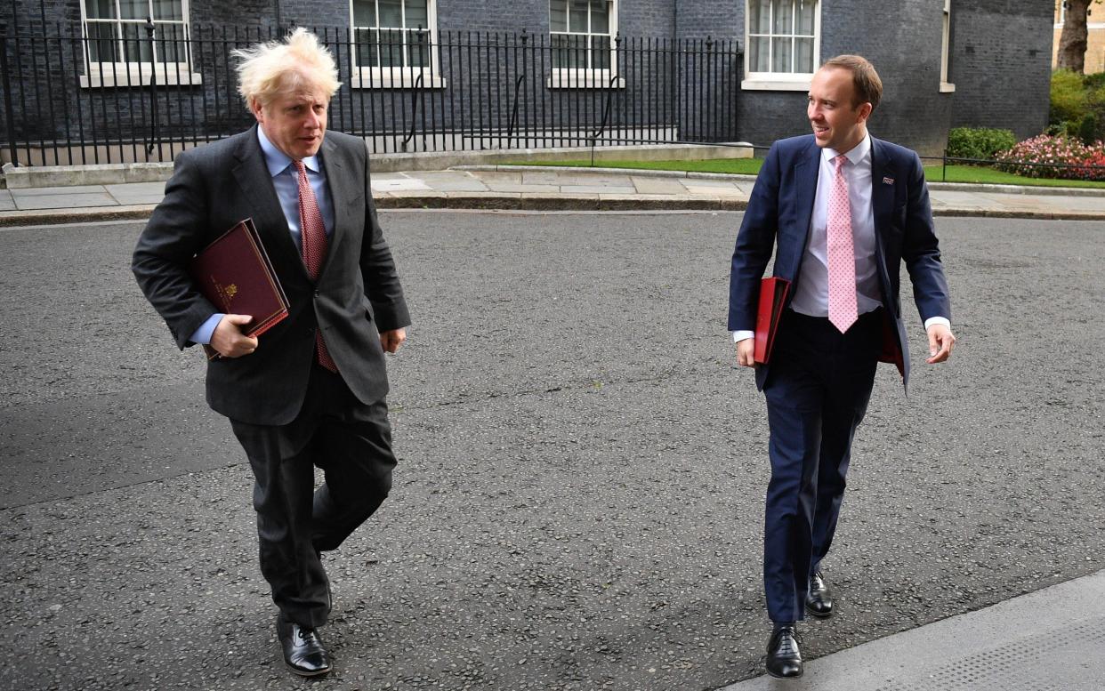 Boris Johnson and Matt Hancock - leon neal/getty