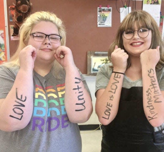 Celeste Lawson (left) and Starla Edge were founding members of McAlester High’s Gay-Straight Alliance.