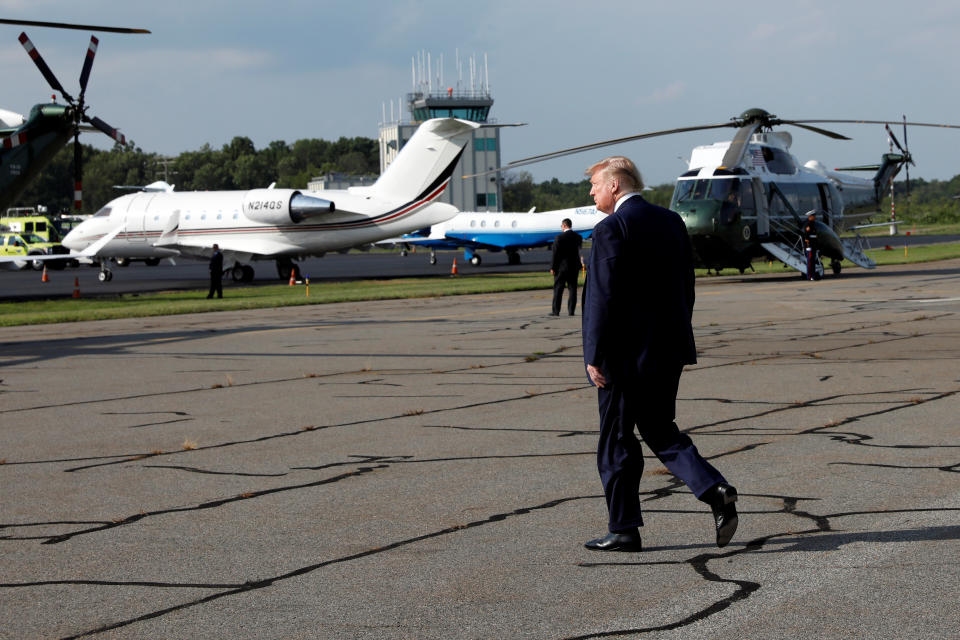 President Donald Trump's weekend golf getaway at his resort in New Jersey adds at least $1.1 million to his vacation tab, paid by taxpayers, which now tops $110 million in his 30 months in office. That's more than what a conservative group said were former President Barack Obama's travel costs for his entire two-term presidency. (Photo: Yuri Gripas / Reuters)