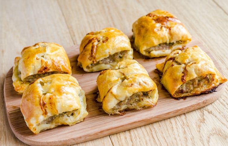 <span class="caption">A sausage roll worth waiting for.</span> <span class="attribution"><a class="link " href="https://www.shutterstock.com/image-photo/homemade-sausage-rolls-179911007?src=BjsIDFo5z2DdYwJWhsEGlw-1-25" rel="nofollow noopener" target="_blank" data-ylk="slk:shutterstock.com;elm:context_link;itc:0;sec:content-canvas">shutterstock.com</a></span>