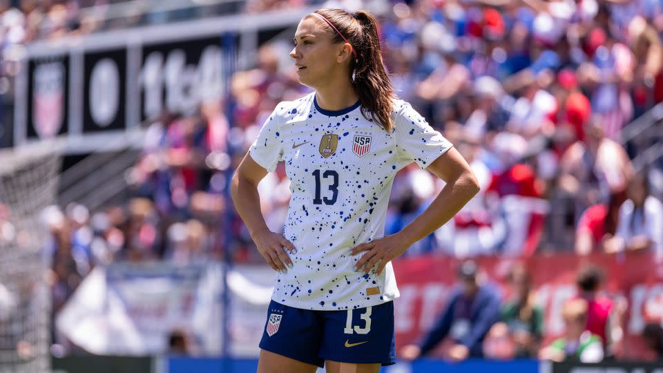 Alex Morgan looks to the ball during a game between Wales and the USWNT in San Jose, California, this month. - Brad Smith/USSF/Getty Images