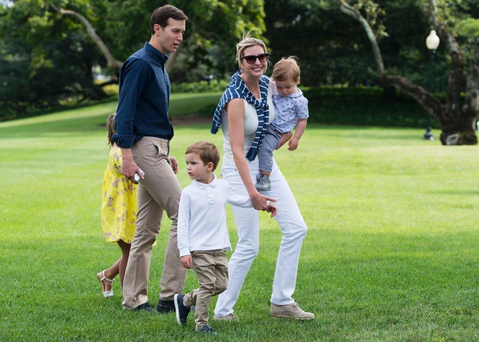 Ivanka Trump, President Donald Trump's daughter and senior adviser, married husband Jared Kushner in 2009. They have three kids:&nbsp;6-year-old Arabella, 3-year-old Joseph, and 1-year-old Theodore, who was born last year in the midst of Donald Trump&rsquo;s presidential campaign. (Photo: SAUL LOEB/Getty Images)