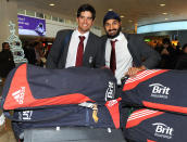 <p>Alastair Cook captained England to a famous victory in India during his first series as skipper. He scored three hundreds, the third of which was his 23rd, the most of any English batsman ever (Getty Images) </p>