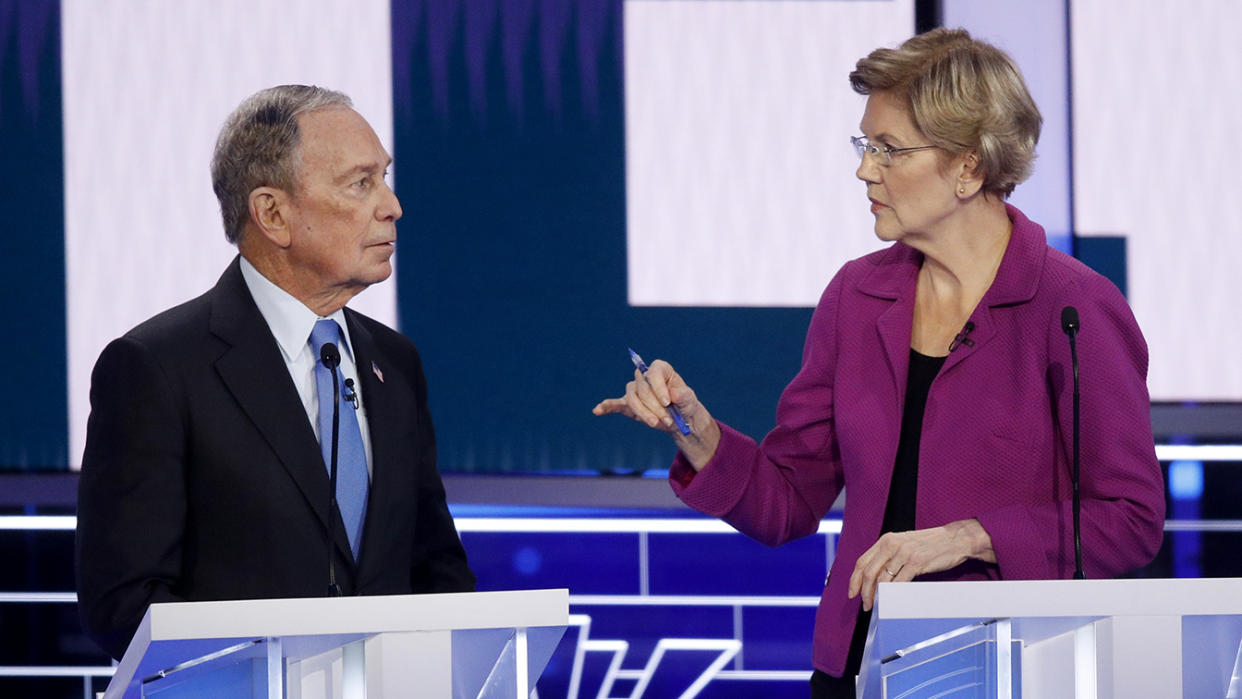 Michael Bloomberg, left, and Elizabeth Warren