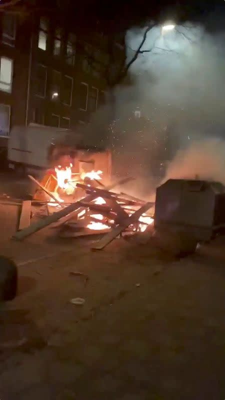 Protests over COVID-19 curfew in Rotterdam