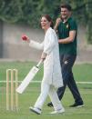 <p>A Cambridge royal tour wouldn't be complete without a little competition. Here's Kate trying her hand at cricket.</p>