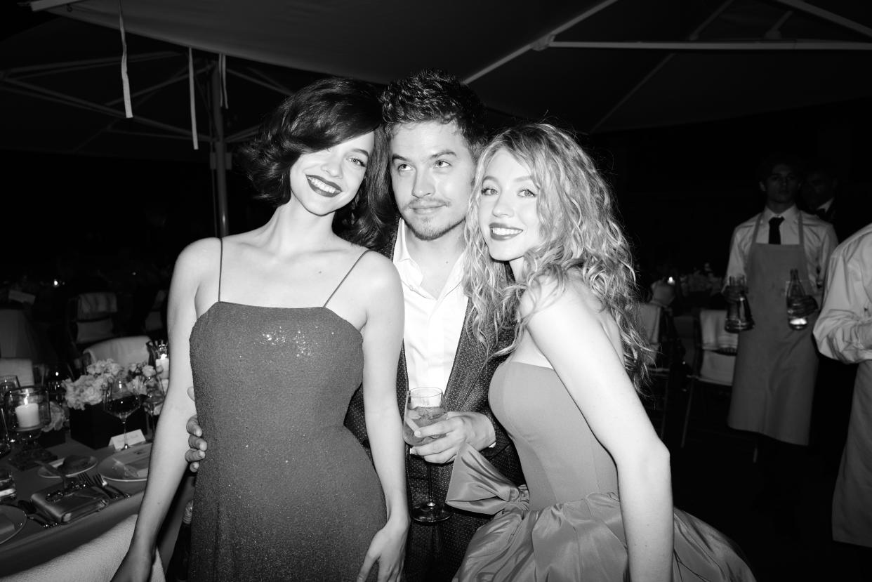 Barbara Palvin, Dylan Sprouse and Sydney Sweeney at the Armani Beauty dinner event during Venice Film Festival.