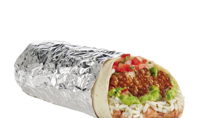 A Del Taco burrito is pictured. In honor of the National Burrito Day several national restaurant chains — including Chipotle and Del Taco — are offering deals on free burritos.