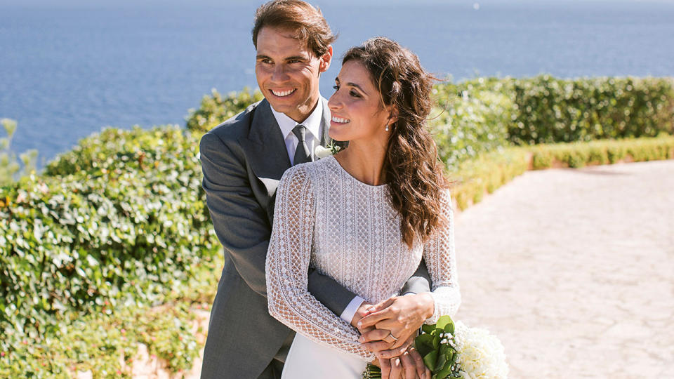 Rafa Nadal and wife Xisca Perello, pictured here at their wedding in 2019.